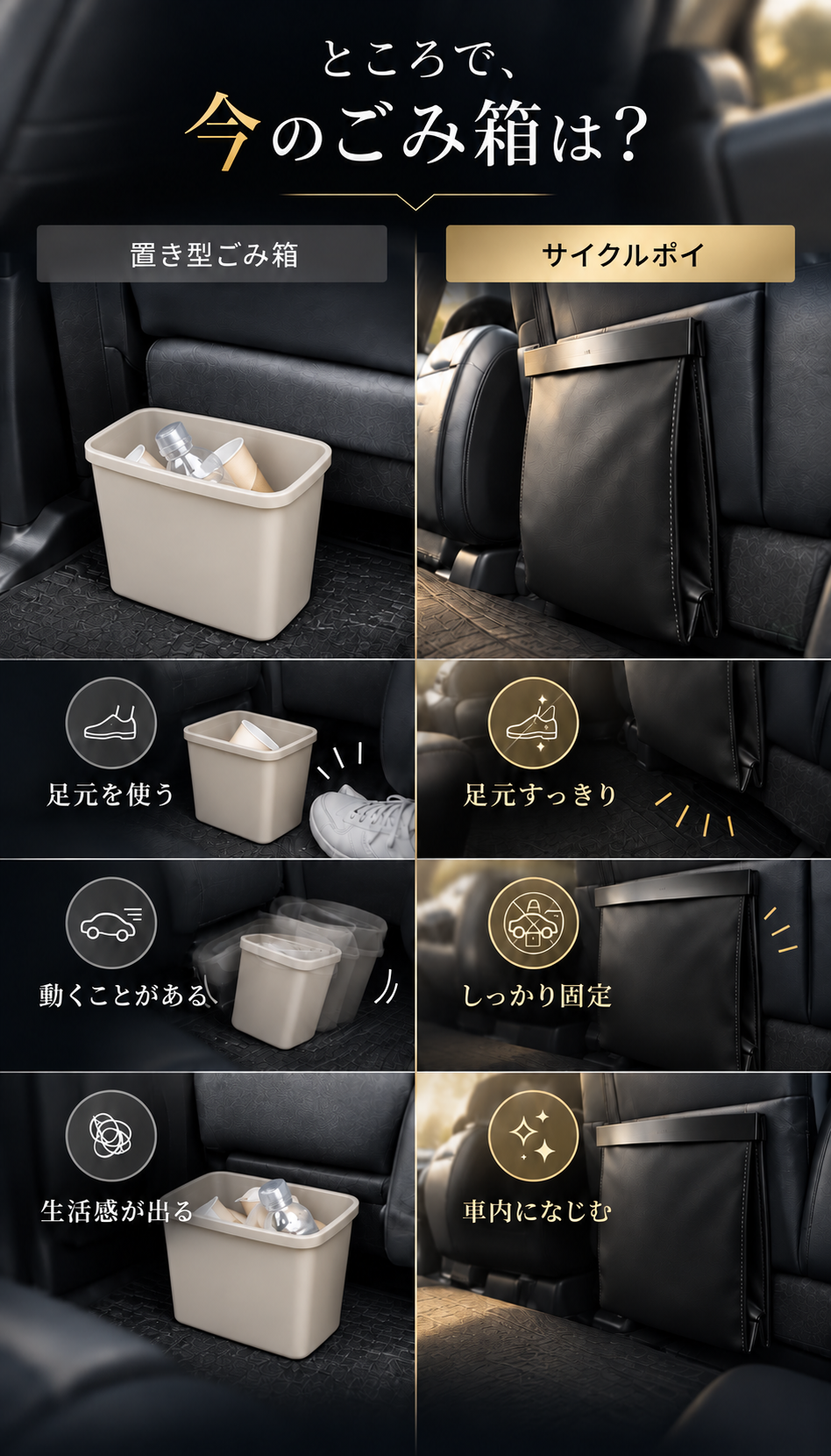 置き型ごみ箱とCYCLE POIの比較